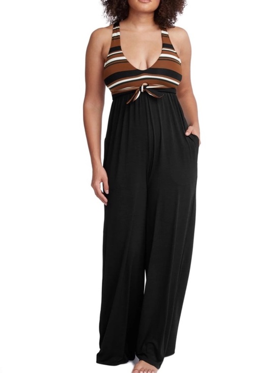 Robin Piccone Pants - NEW ROBIN PICCONE STRIPED WIDE LEG JUMPSUIT